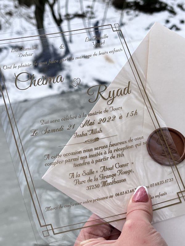 acrylic invitations with premium finish and modern layout