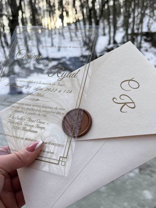 acrylic wedding invitations card with premium finish and modern layout