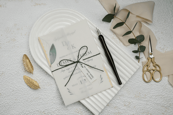 Custom wedding card created for elegant invitation celebrations