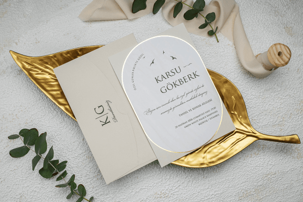 Custom wedding card created for invitation celebrations