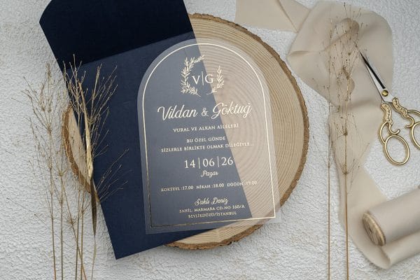 acrylic wedding invitations card and transparent quinceañera invitations with modern design