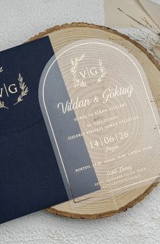 Dark Blue Cover Acrylic Invitations