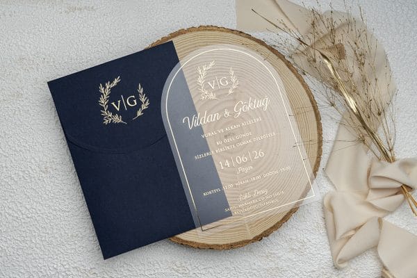 acrylic wedding invitations card and transparent quinceañera invitations with modern design