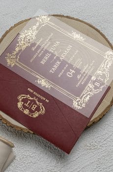 Burgundy & Red Acrylic Invitations