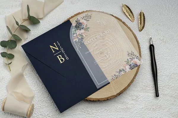 acrylic wedding invitations card and transparent quinceañera invitations with modern design