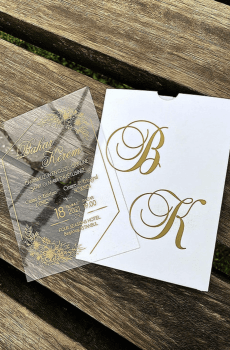acrylic wedding invitations card and transparent quinceañera invitations with modern design