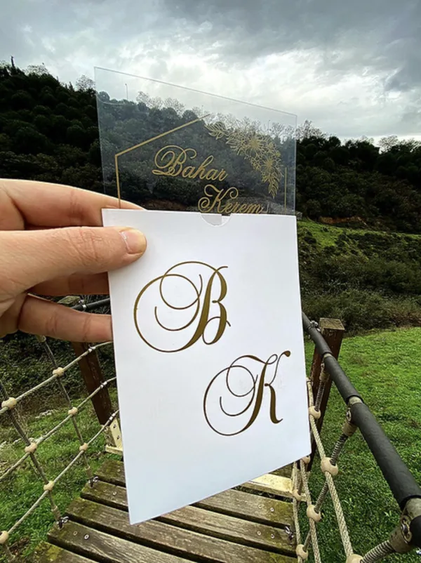 acrylic wedding invitations card and transparent quinceañera invitations with modern design