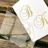 acrylic wedding invitations card and transparent quinceañera invitations with modern design