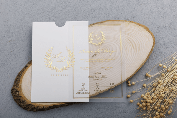 acrylic wedding invitations card and transparent quinceañera invitations with modern design