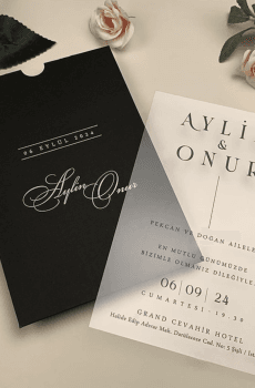 acrylic wedding invitations card and transparent quinceañera invitations with modern design