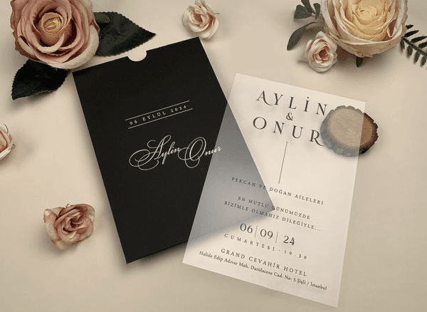 acrylic wedding invitations card and transparent quinceañera invitations with modern design