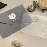 acrylic wedding invitations card and transparent quinceañera invitations with modern design