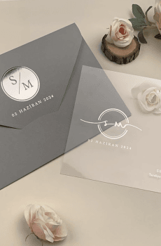 acrylic wedding invitations card and transparent quinceañera invitations with modern design