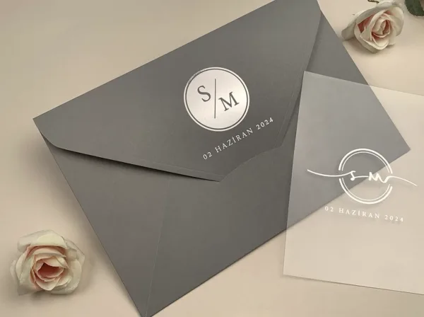 destination wedding transparent wedding invite featuring gold foil accents for weddings
