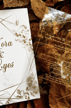 acrylic wedding invitations card and transparent quinceañera invitations with modern design