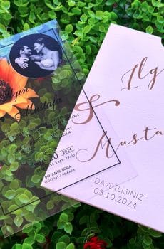 acrylic wedding invitations card with premium finish and modern layout