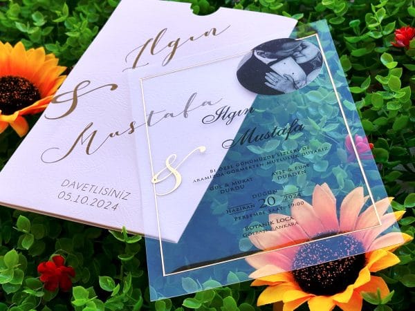 acrylic wedding invitations card with premium finish and modern layout