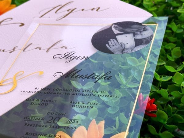 acrylic invitations with premium finish and modern layout
