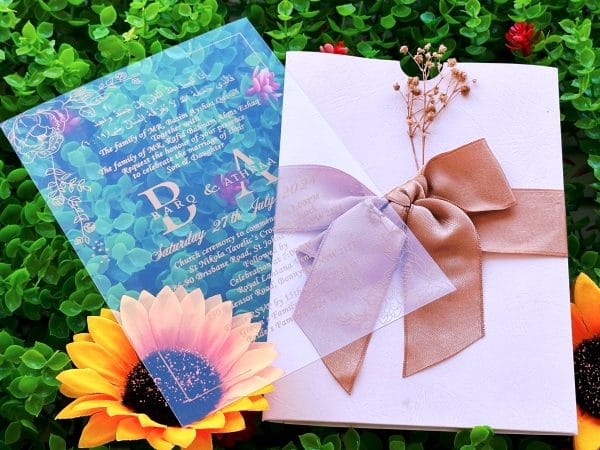 acrylic wedding invitations card with premium finish and modern layout