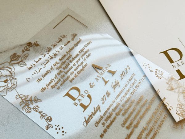 acrylic wedding invitations card and transparent quinceañera invitations with modern design