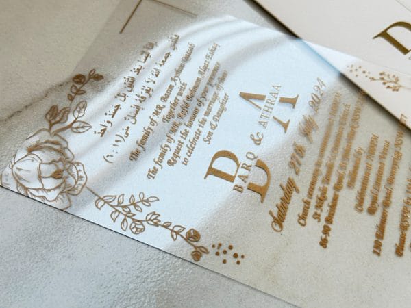 acrylic wedding invitations card and transparent quinceañera invitations with modern design