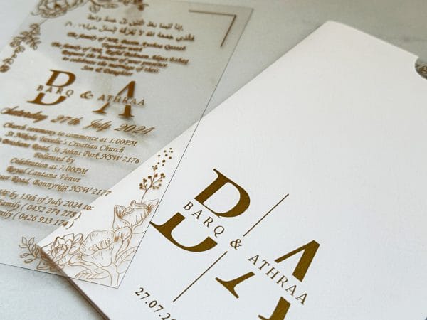 acrylic wedding invitations card and transparent quinceañera invitations with modern design