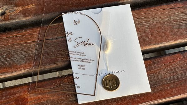 acrylic wedding invitations card and transparent quinceañera invitations with modern design