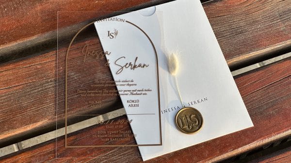 acrylic wedding invitations card and transparent quinceañera invitations with modern design