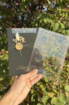 acrylic wedding invitations card and transparent quinceañera invitations with modern design