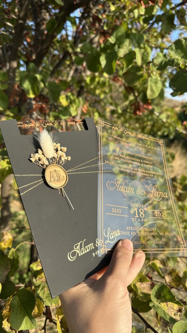 acrylic wedding invitations card and transparent quinceañera invitations with modern design