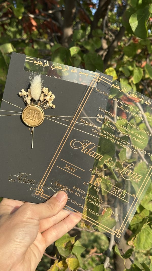 acrylic wedding invitations card and transparent quinceañera invitations with modern design