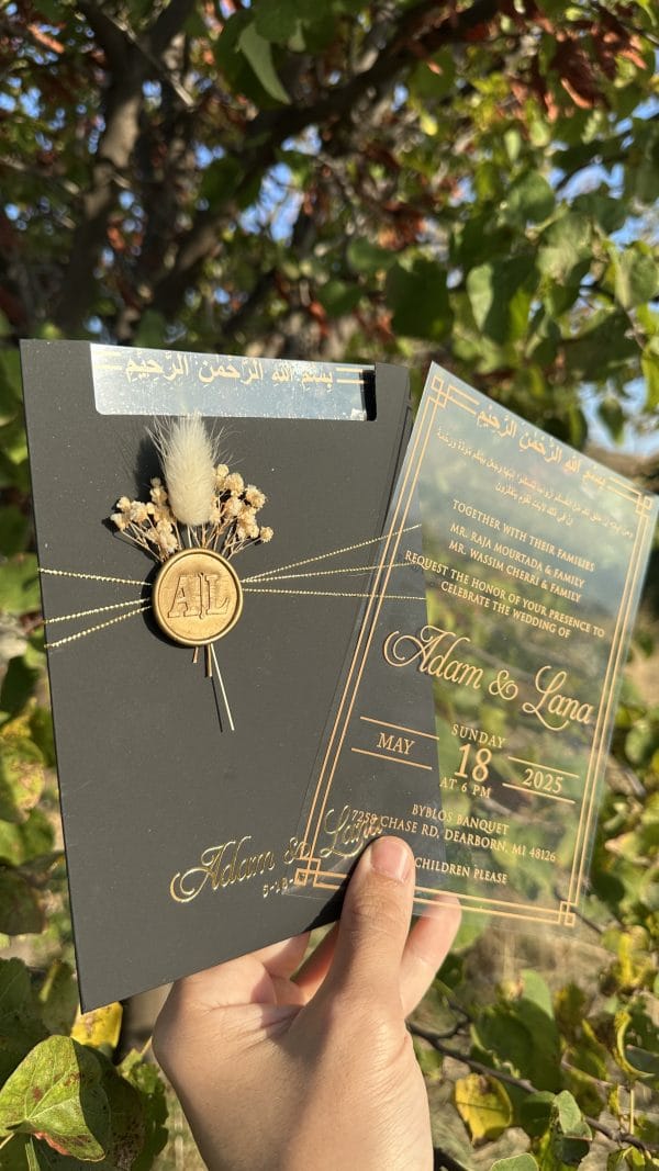 acrylic wedding invitations card and transparent quinceañera invitations with modern design