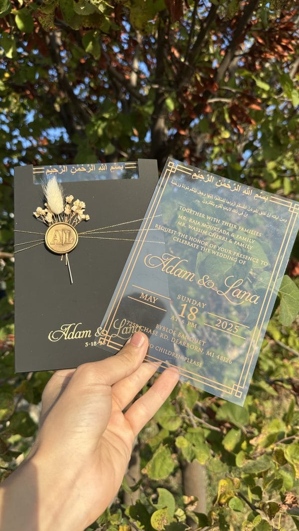 acrylic wedding invitations card and transparent quinceañera invitations with modern design
