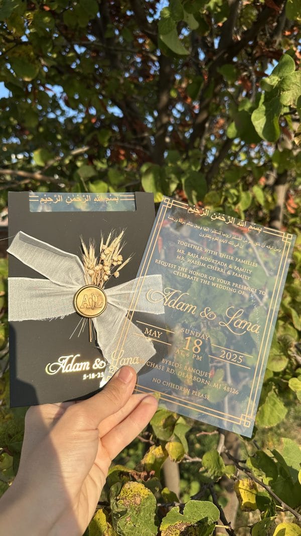 minimalist frosted invitation card for quinceañera with sleek layout