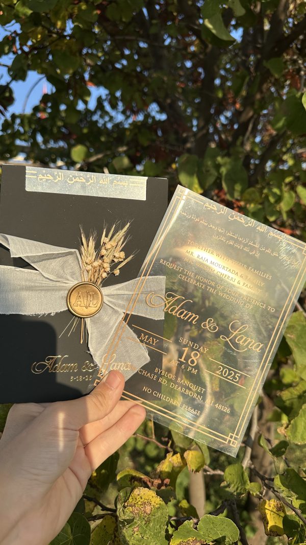 luxurious wax seal invitation card for bridal shower with transparent design