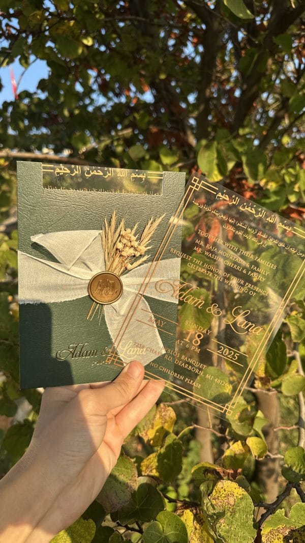 elegant gold edge invitation card for bridal shower with delicate details