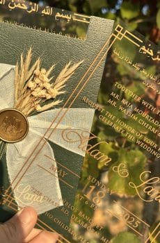 Green Cover Acrylic Invitations