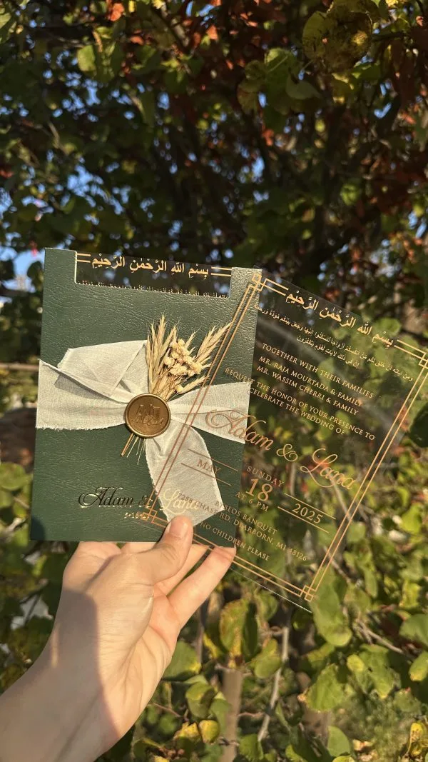 minimalist acrylic invitation card for sweet 16 with delicate details