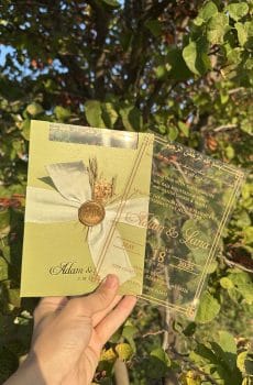 luxurious mirror invitation card for quinceañera with delicate details