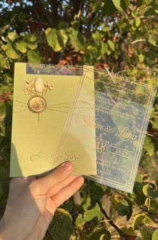 acrylic wedding invitations card and transparent quinceañera invitations with modern design