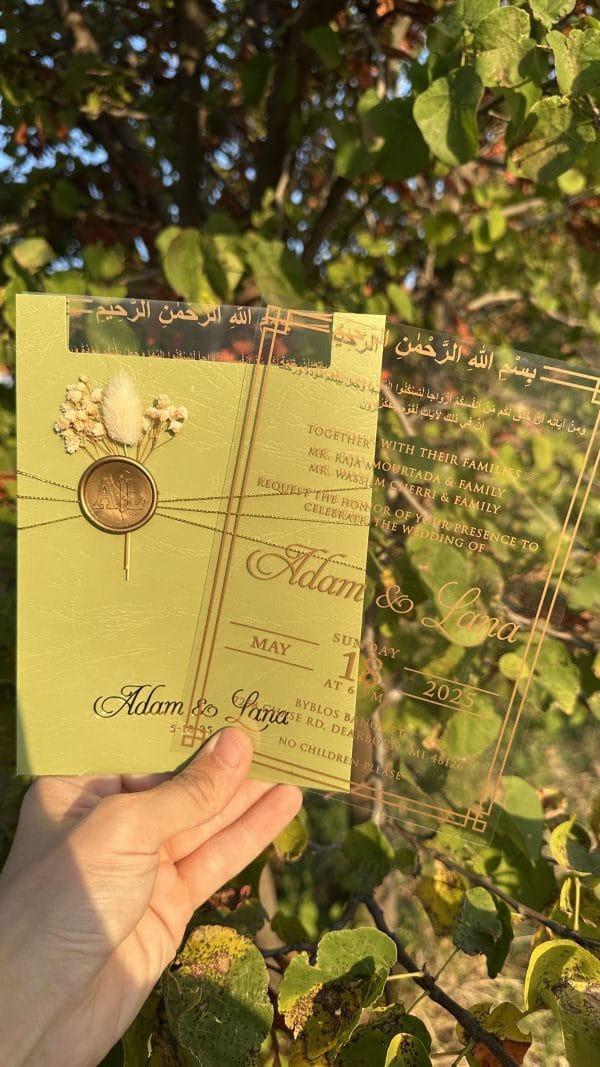 acrylic wedding invitations card and transparent quinceañera invitations with modern design