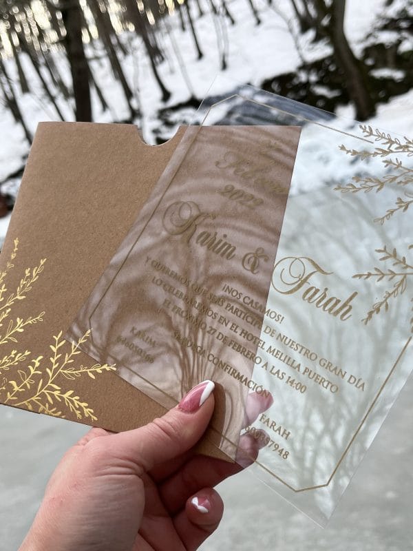 acrylic invitations with premium finish and modern layout