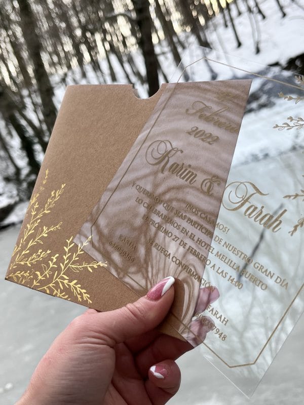 acrylic invitations with premium finish and modern layout