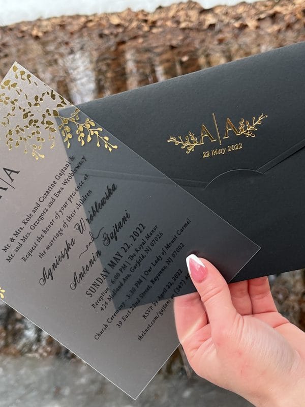 acrylic wedding invitations card with premium finish and modern layout