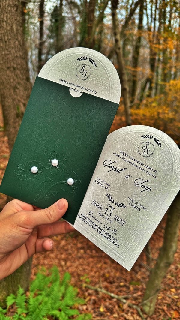 Custom wedding card created for invitation celebrations