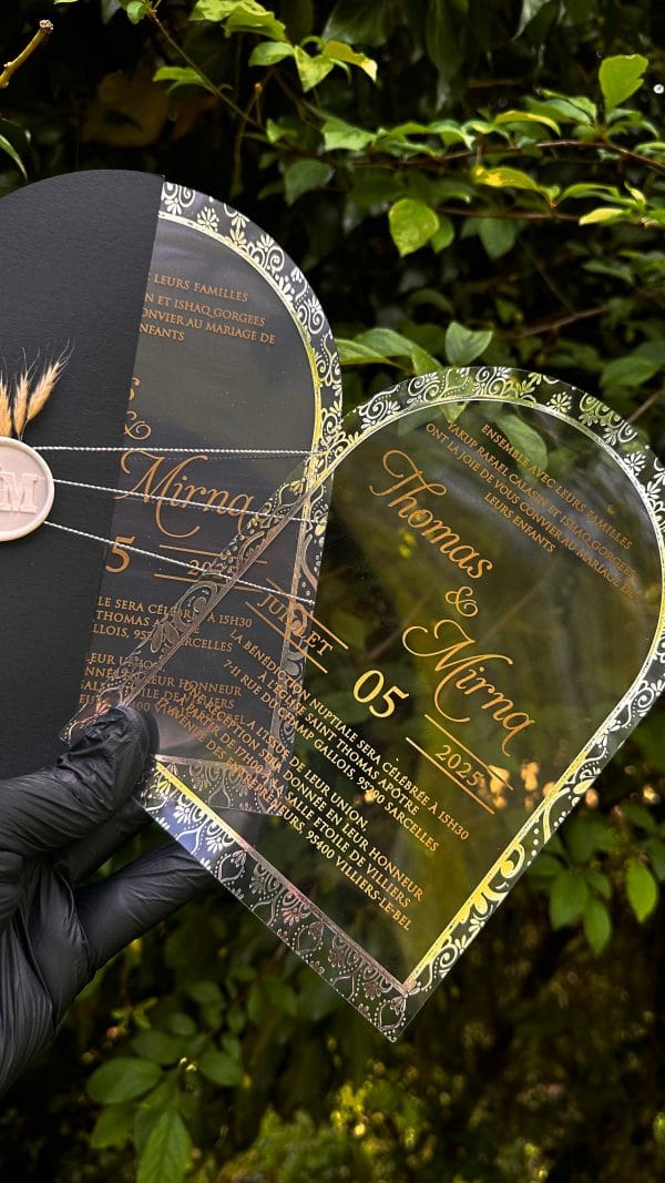 modern acrylic invitation card for bridal shower with sleek layout