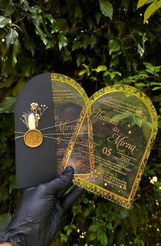 Modern Gold edge Invitation for Bridal shower