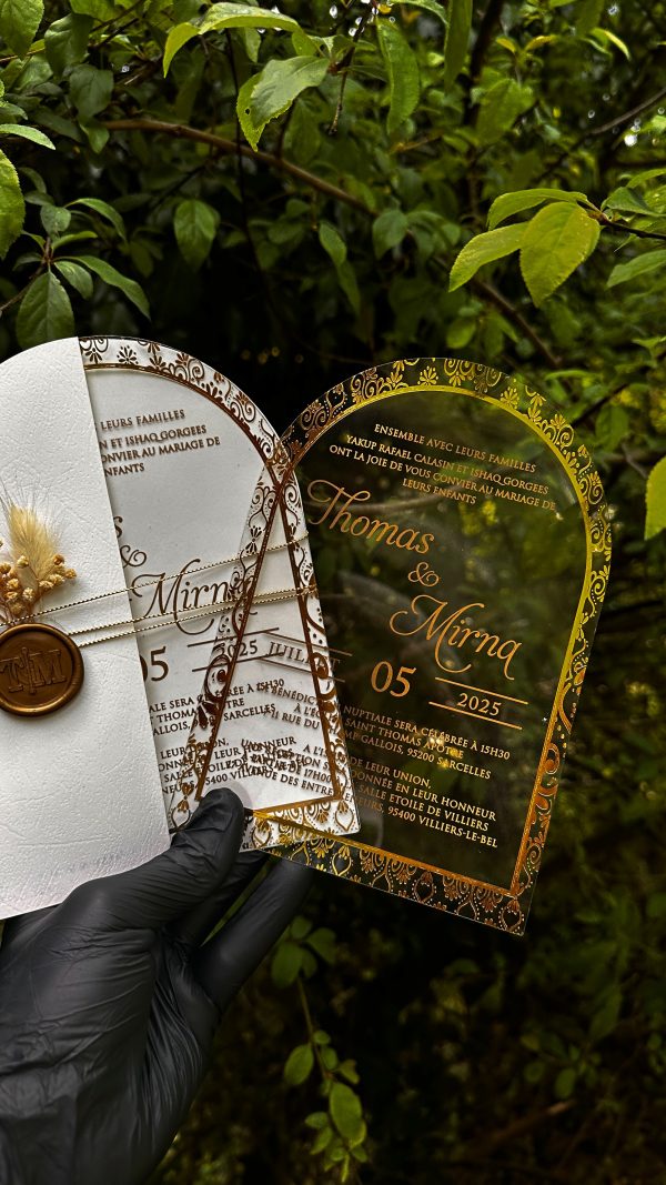 chic mirror invitation card for bridal shower with custom finish