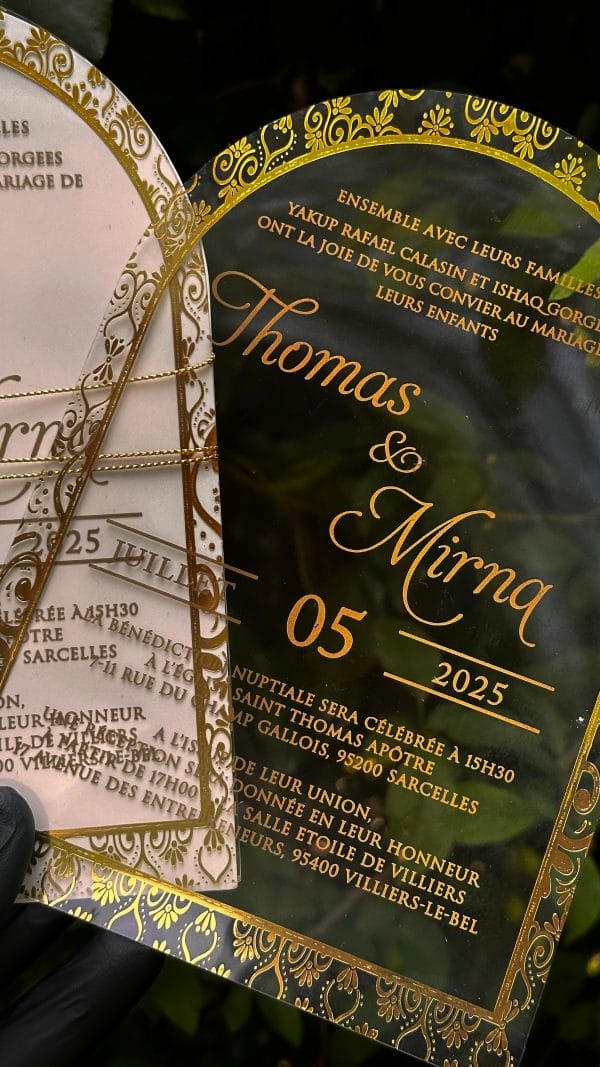 elegant gold edge invitation card for sweet 16 with sleek layout