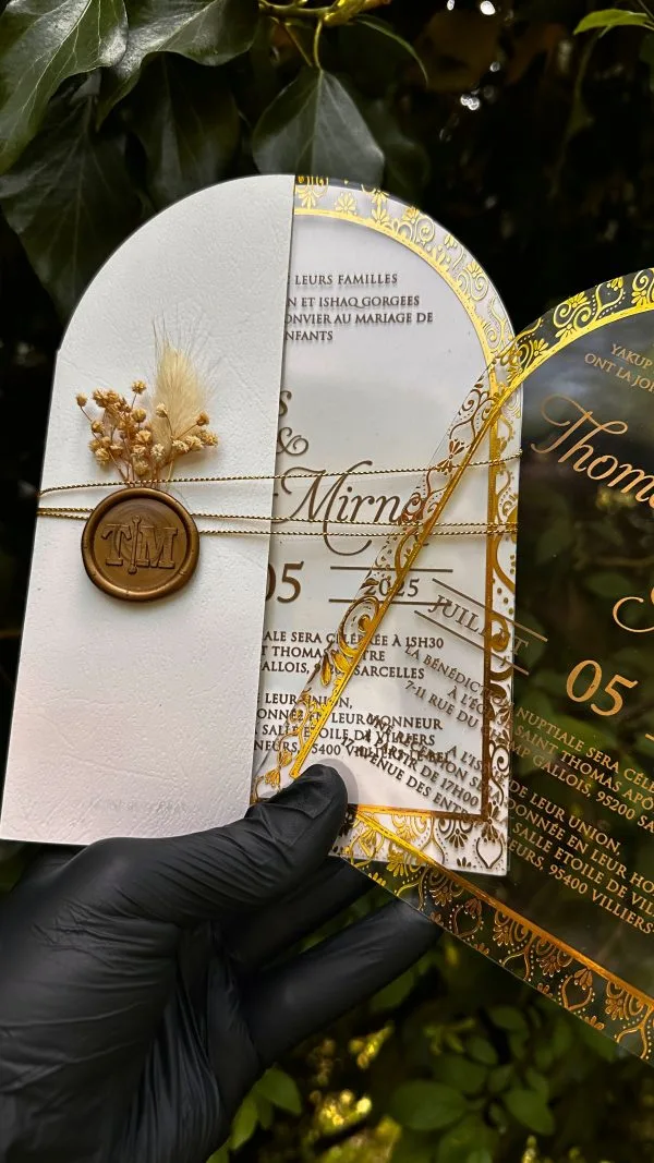 chic square invitation card for wedding with premium quality